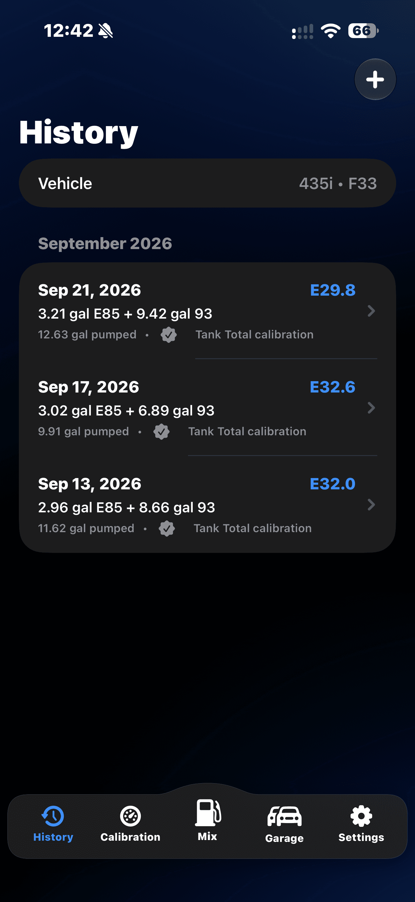 BimmerBlend fill history